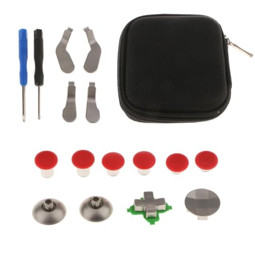 Image of CALANDIS 16in1 Aluminum Thumbsticks Buttons W /Case for Xbox One Elite Wireless Controller Red | Controllers & Attachments | Video Game Accessories