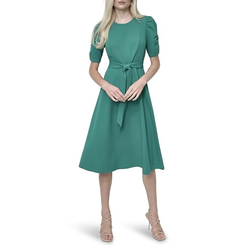 Image of DKNY Women's Jewel Neck Scuba Crepe Dress