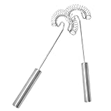 Lurrose 2 Stück Handlicher Schneebesen mit Ergonomischem Griff Multifunktionaler Eiermixer und Milchaufschäumer Leicht Rostfrei für Küche Restaurant und Backbedarf