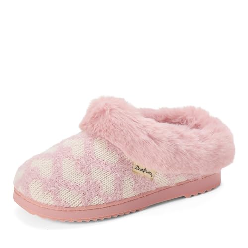 Image of Dearfoams Women's Memory Foam Cozy Soft House Slippers Gifts for Women Hannah Knit Clog House Shoes