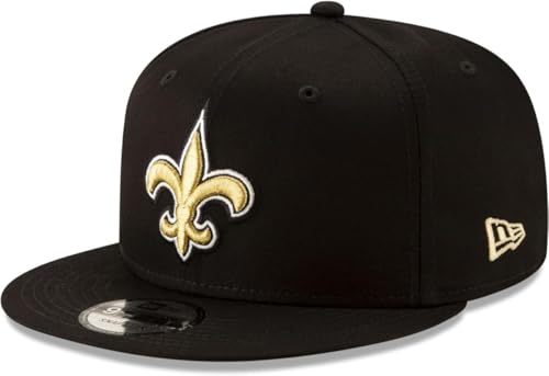 New Era NFL 9FIFTY Team Color Adjustable Snapback Hat Cap - One Size (US Alpha One Size New Orleans Saints - Black)