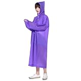 [DZTSMART] レインコート EVA素材 ポンチョ メンズ レディース 学生 高校生 自転車用レインコート リュック対応 通勤通学 防災グッズ 雨合羽 大人用 フリーサイズ 複数回使用可能 防水防風 雨具 梅雨対策 軽量 男女兼用 (パープル)