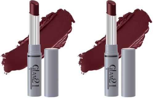 Image of Glam 21 Long Lasting Non-Transfer Lipstick|Creamy Matte Formula | Smudge-Free | HD-Colored lips - 2gm|Violet Touch-16 (Pack of 2)