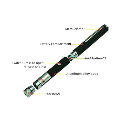 Image of URBAN THREADS Ultra Powerful Pointer Beam Light 5Mw 650Nm Presentation Pointer - Green Disco Pointer Pen for Kids Best Gift