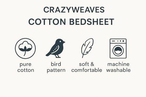 Image of CRWAYWEAVES Khadi Cotton Bed Sheet for Single Bed Cover Single bedsheet 100% Soft Cotton flatsheet (60 inchx90 inch) Multi Color flatsheet for Summer and Winter