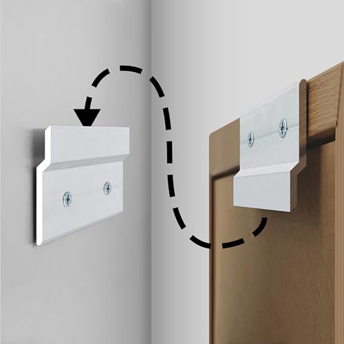 Image of Cleat Picture Hanger Hardware Kit - 8 Pairs 2'' Aluminum Z Hanger Wall Mount Bracket Kit, Interlocking Z Clips for Hanging Wall Art, Mirrors, Panels, Cabinets, Whiteboards