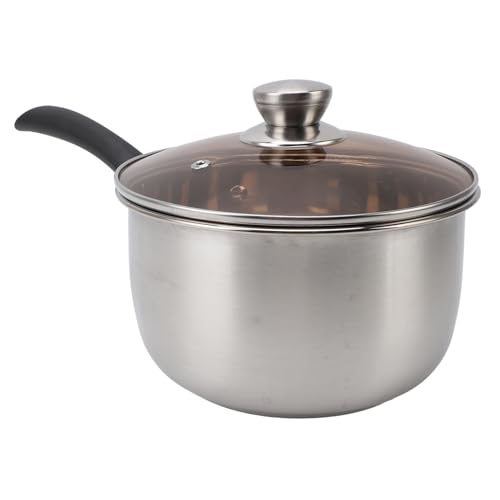 Casserole robuste induction avec couvercle, pot à lait en acier inoxydable - 4