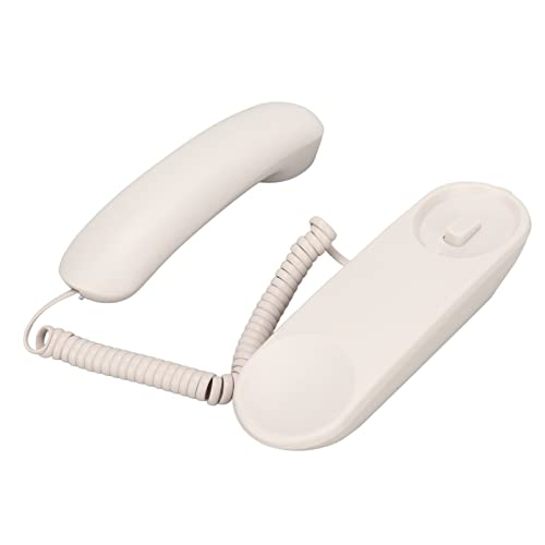 Teléfono fijo con cable para pared, botones grandes blancos miniatura 5