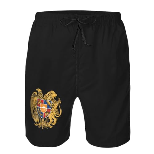 Coat of arms of Armenia Mens Swim Trunks Quick Dry Swim Board Shorts Casual Beach Shorts4