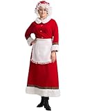 Aotiooy Mrs. Claus Costume for Women Deluxe Adult Miss Santa Clause Dress Christmas Outfit