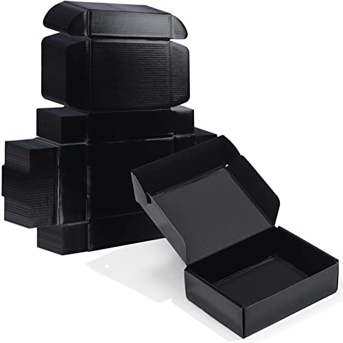 Image of ZBEIVAN 7x5x2 Black Small Shipping Boxes, 20 Packs Corrugated Cardboard Mailer Boxes for Packaging Small Business Mailing Gifts Wrap Boxes with Lids