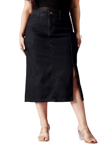 Image of Miss Chase A+ Women's Regular High Rise Above Knee Stretchable Denim Shorts & Skirts
