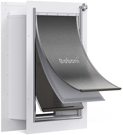 Baboni Pet Door for Wall,3-Flap,Steel Frame and Telescoping Tunne...