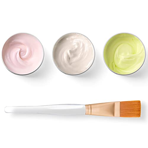 Facial Mask Brush Makeup Brushes Cosmetic Tools With Clear Plastic Handle, 5 Pack (Gold With Yellow Brush) #TOP5