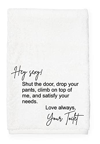 Hand Towel Hey Sexy Shut The Door Toilet Funny Bathroom Kitchen Home Linens Drying Cloth #TOP28