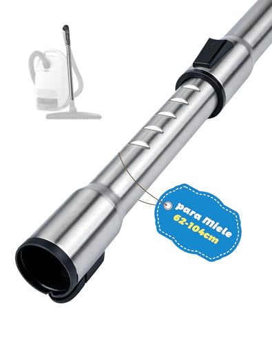 Tube télescopique en acier inoxydable 35 mm pour aspirateur Miele, avec système d’encliquetage, compatible avec Miele S2 S4 S5 S6 S8 C1 C2 C3 Complete...