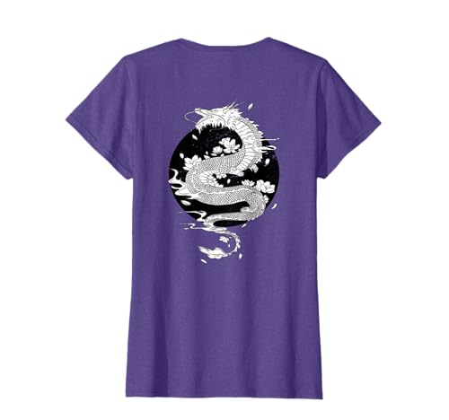 Image of Tattoo Dragon Shirt Japanese Back Graphic Tee Fire Dragon T-Shirt