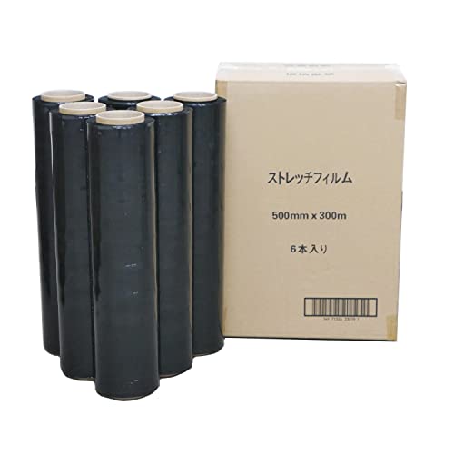 Amazon.co.jp: 【20μ】カラーストレッチフィルム 【黒】 業務用6巻