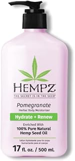 HEMPZ Body Lotion - Pomegranate Daily Moisturizing Cream, Shea Butter Hand and Body Moisturizer - Skin Care Products, Hemp Seed Oil - Large