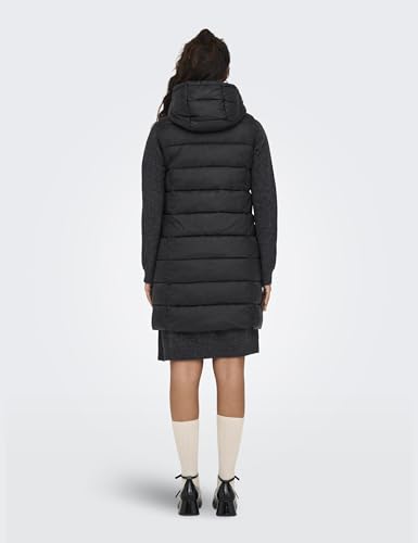 Chaleco acolchado con capucha mujer negro ropa de abrigo casual S 4