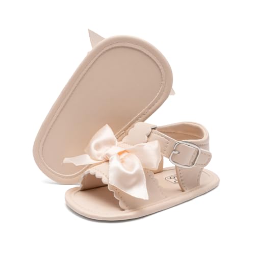 Image of Meckior Infant Baby Girls Boys Summer Sandals Open Toe Lace Princess Dress Wedding Flats Shoes Newborn Toddler Soft Non-slip Sole First Walker Crib Shoes