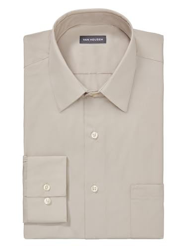 Image of Van Heusen Men's Poplin Regular Fit Solid Point Collar Dress Shirt