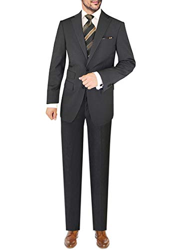 DTI GV Executive Italian Men's 2 Button Wool Suit Ticket Pocket Jacket Striped