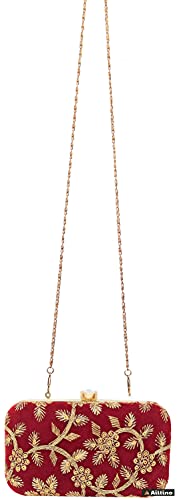 AILTINO Women's Box Clutch Purse Bag with sling chain