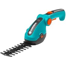 Gardena 9888-56 Battery Grass and Shrub Shears - Cordless, Handheld Shears for Trimming Lawn Edges or Small shrubs and Bushes, 80 Min Run time, Replaceable Quality Non Stick Blades, Turqoise