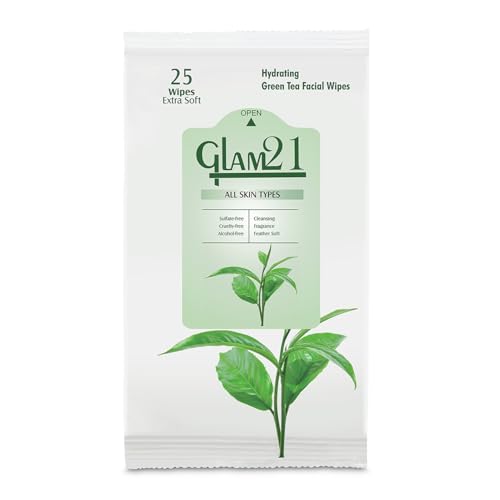 Image of Glam21 Facial Wipes | Super-Soft & Moisturizing | With Green Tea Extracts | Clean Dust & Dirt Particles | Pack of 25 PCS