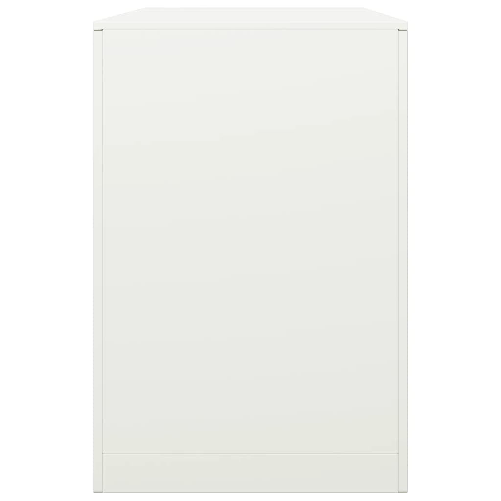 Homgoday Leñero de Acero Blanco 100x40x60 cm Leñera Registro de Leña, Estantería para leña de Chimenea para Interior y Exterior Soporte de Madera