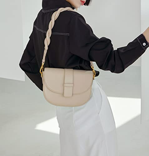 YXBQueen Purses for Women Satchel Bags Designer Crossbody Bags Saddle Purse White Shoulder Handbags with Two Straps3