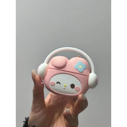 Image of Emoh Roced Case for AirPodS 4 (2024) with Keychain (ANC), Cute Cartoon Shockproof Protective Cover Compatible with Apple AirPods 4th Generation 2024 for Women and Boys (Kity Pink)
