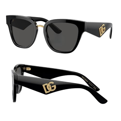 Dolce and Gabbana DG4462 Lettering Logo Acetate Sunglasses With Eyewear Kit Bundle - High Bridge Fit - Womens Designer Sun Glasses