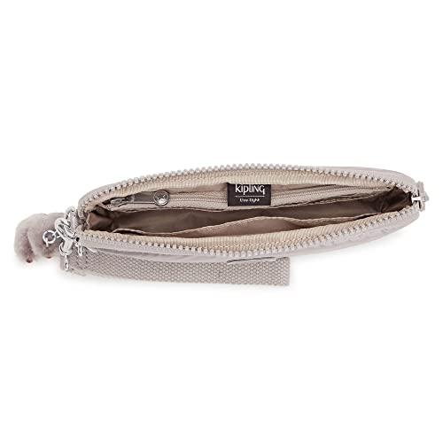 Image of Kipling Lowie Metallic Wristlet Wallet Smooth Silver Metallic