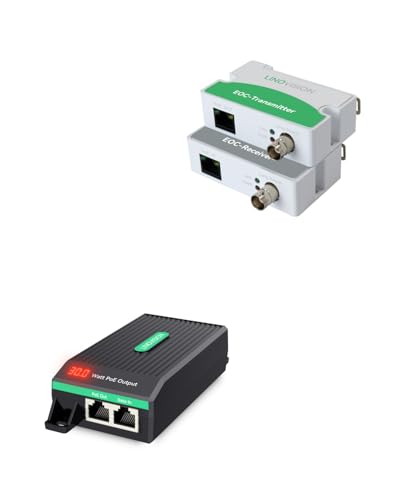 Inyector PoE+ de 30W con pantalla LED para indicar potencia de salida y convertidor PoE sobre coaxial EOC miniatura 1