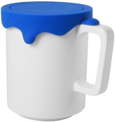Paint Mug (Tall-Blue), Ceramic Coffee Mug with Silicon Lid