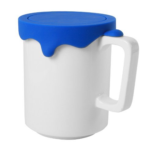 Paint Mug (Tall-Blue), Ceramic Coffee Mug with Silicon Lid