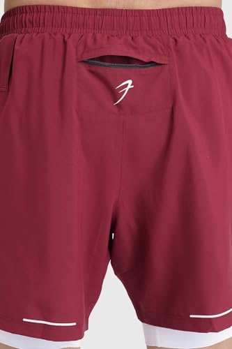 Image of FUAARK 2 in 1 Compression Shorts for Men for Gym, Sports, Running & Cycling Activities with Pocket