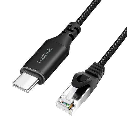 Logilink CU0410 - Câble de raccordement actif USB 3.2 (type C) vers réseau (RJ45) - 1 Gbps - 1 m