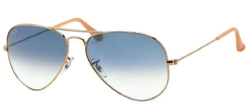 Image of Ray-Ban UV Non-Polarized Unisex Aviator Sunglasses (Blue Gradient|55mm) -RB3025