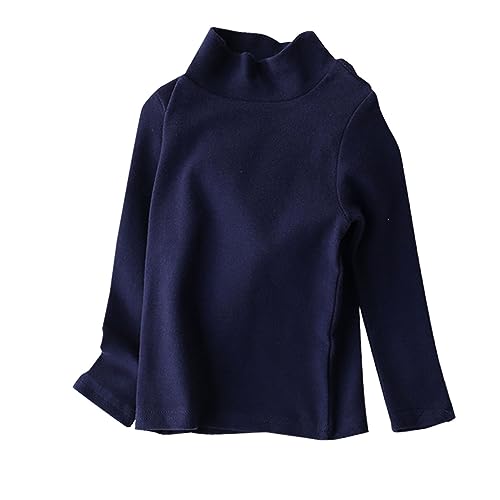 Boys Girls Turtleneck Kids Fashion Long Sleeve Soft Cotton T-Shirts Solid Color Short Sleeve Long Shirts for Leggings