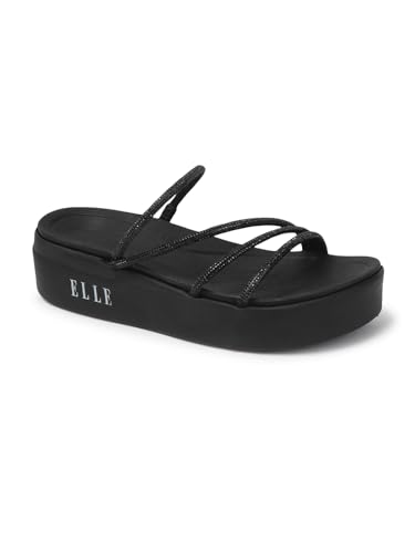Image of ELLE Women's Comfortable Multi-Strap Platform Heel Sandals