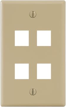 Face Plate Flat 1-Gang 4-Port Ivory Face Plate Flat 1-Gang 4-Port Ivory