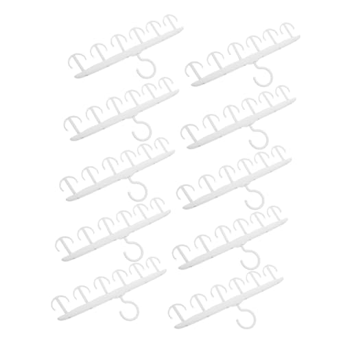 STOBAZA 10pcs 12 Rotating Hat Hanger with Hooks Versatile Plastic Coat Purse Organizer for Closet Storage Rotatable Design for Easy Access White Heavy Duty Hangers