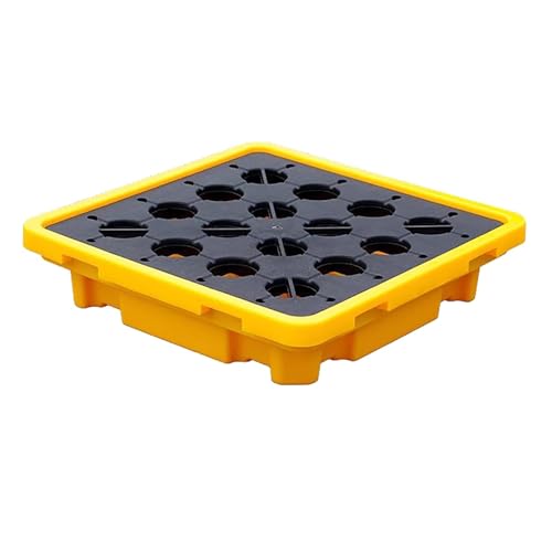 Plateau de déversement 26x26 de haute résistance avec drain pour confinement sûr de fûts de liquides