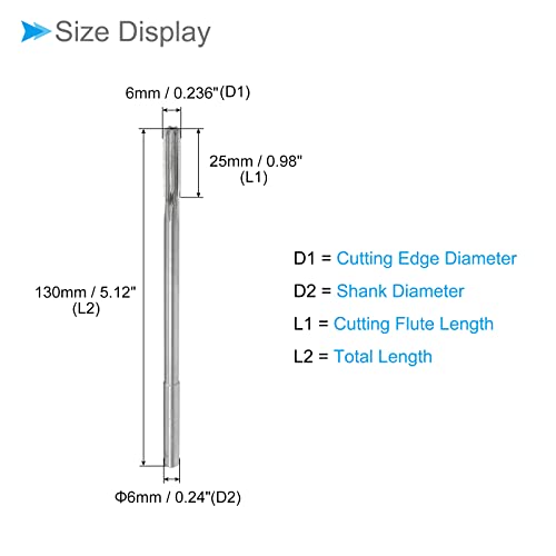 Cocud Machine Chucking Reamers, 6Mm Diameter D4 Accuracy, Extra Long M35 Cobalt High Speed Steel Straight Flutes Milling Cutter - (Applications: For Lathe Machine), 1-Piece #TOP1