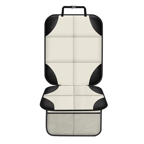 Image of XHYANG Car Seat Protector 1 Pack Car Seat Cushion Mat Thickest Padding,Waterproof 600D Fabric Car Seat Covers for Non-Slip Backing Mesh Pockets for Baby and Pet (Beige, 1 Pc)