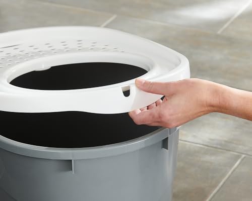 Iris Ohyama Katzenklo mit Schaufel, bis 7 kg, Grau/Weiß, mit Deckel, Katzentoilette, leicht reinigen, Für große Katzen, Kätzchen, geschlossen, XXL Toilette, BPA-frei, Cat Litter Box, TECL-20
