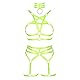 BBOHSS Damen Body Harness Pentagramm BH Set Punk Strumpfband Bein Taille Tanz Elastic Gothic Carnival Zubehör (Leuchtendes Grün)